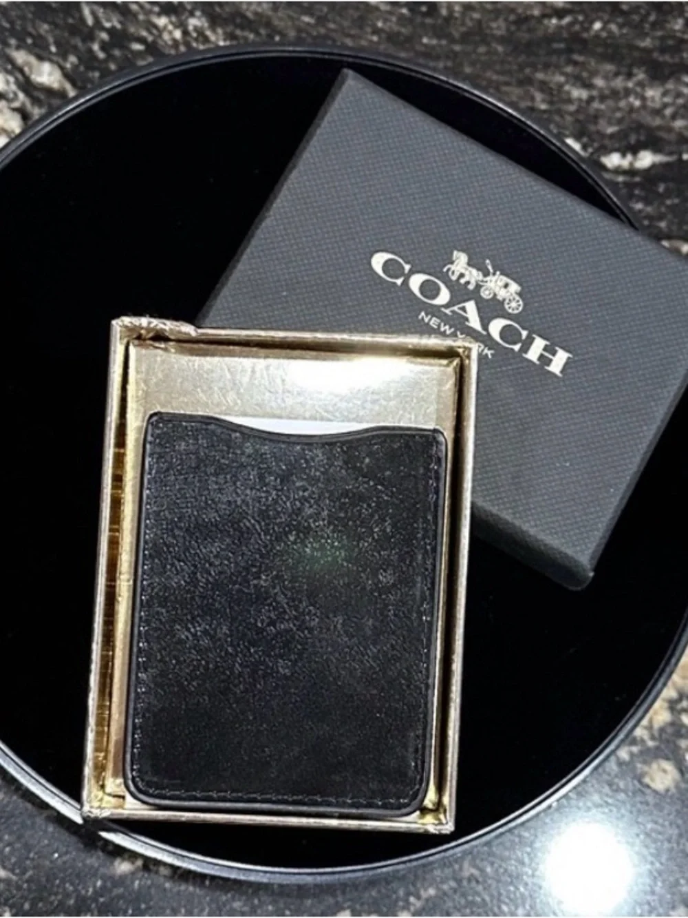 Coach Rexy  Black Leather Card Case with Colorful  Patch design *new - Picture 3 of 7